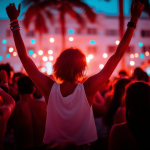 Lively outdoor concert scene